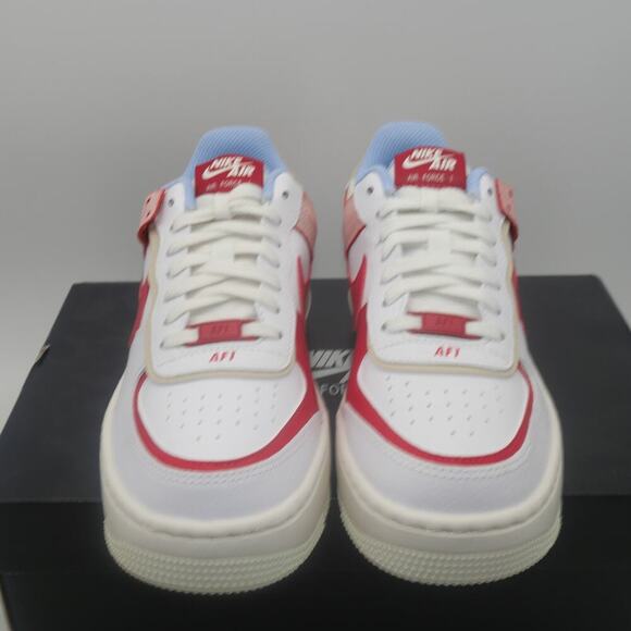 NEW Nike Women's 7 Air Force 1 Shadow Summit White University Red Sneakers Shoes - Picture 6 of 14
